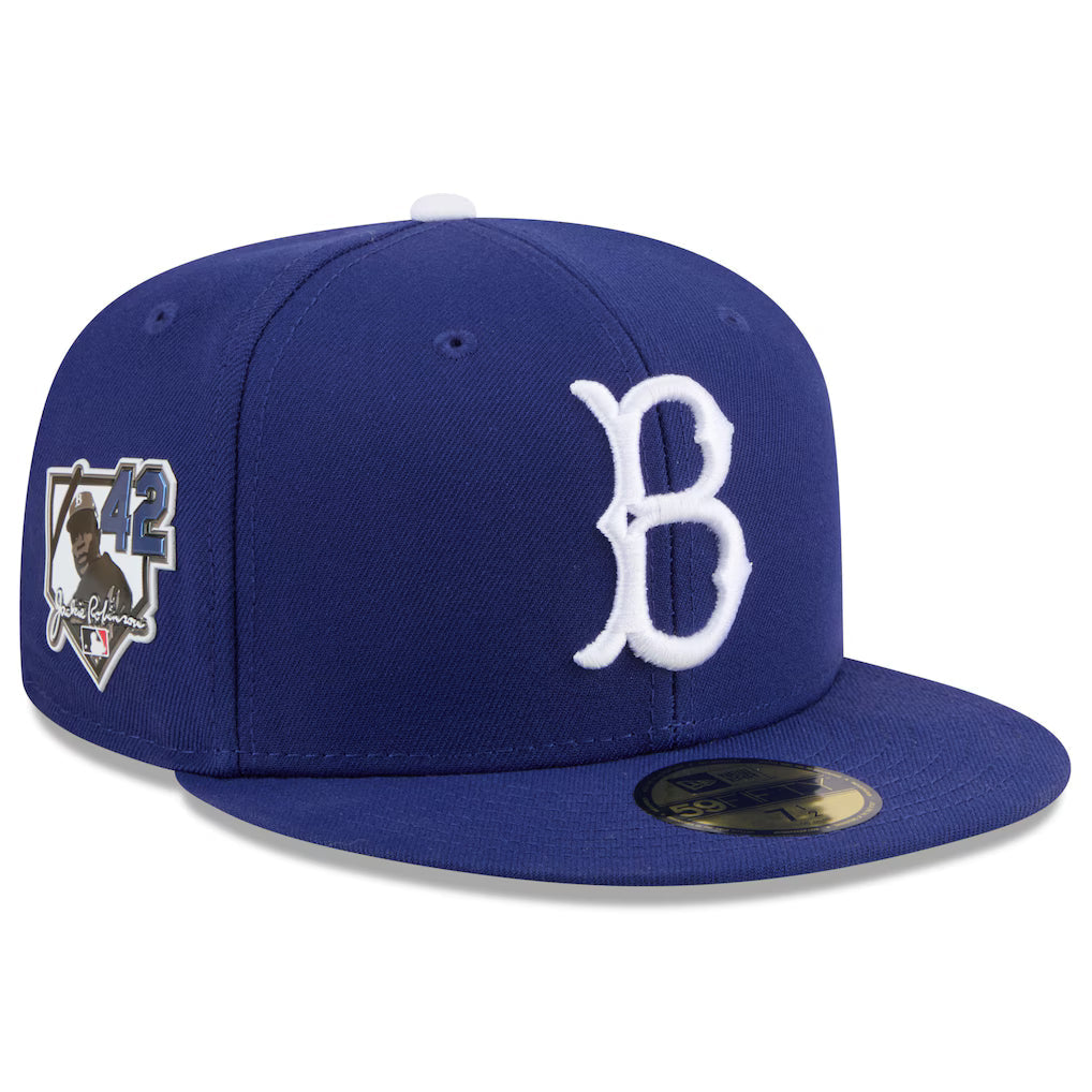 Brooklyn Dodgers MLB New Era Men Navy 59Fifty Jackie Robinson Day 2026 Side Patch Fitted Hat product image 1, provided for