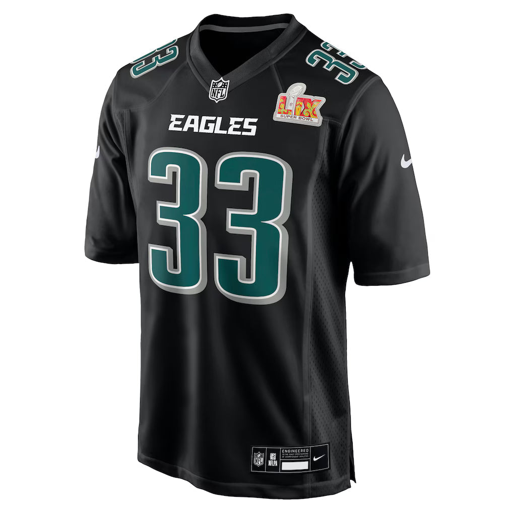 Cooper DeJean Philadelphia Eagles NFL Nike Carbon Black Super Bowl LIX Fashion Game Player Jersey product image 1, provided