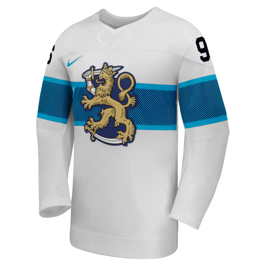 Mikko Rantanen Finland Hockey IIHF Nike Men White 2026 Pro-Stitched Away Replica Jersey product image 3, provided for visual