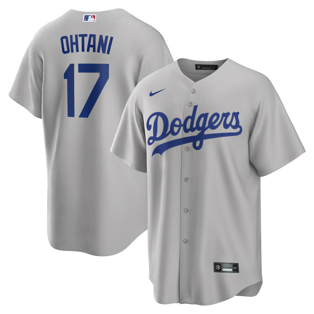 Shohei Ohtani Los Angeles Dodgers MLB Nike Men Cloud Grey Road Replica Jersey product image 3, provided for visual reference