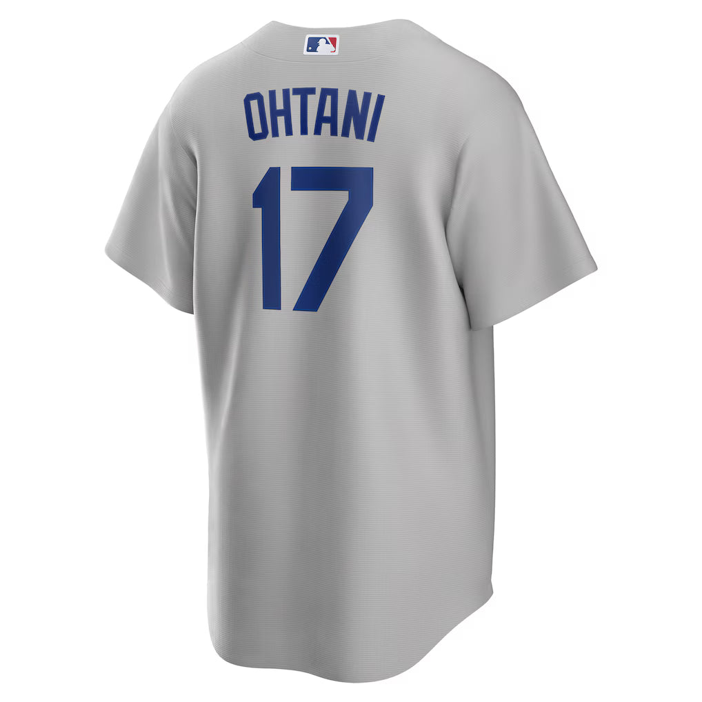 Shohei Ohtani Los Angeles Dodgers MLB Nike Men Cloud Grey Road Replica Jersey product image 1, provided for visual reference