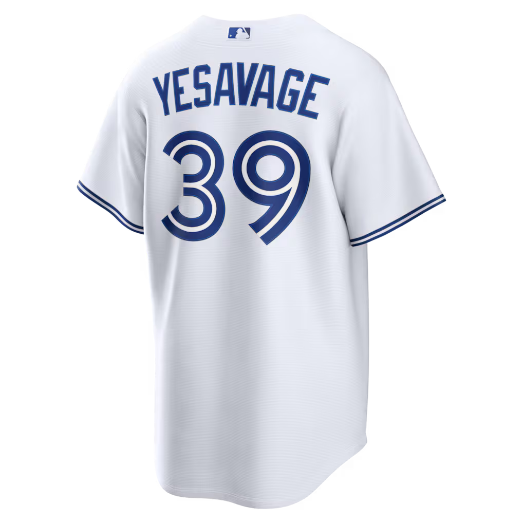 Trey Yesavage Toronto Blue Jays MLB Nike Men White Replica Jersey product image 1, provided for visual reference and product