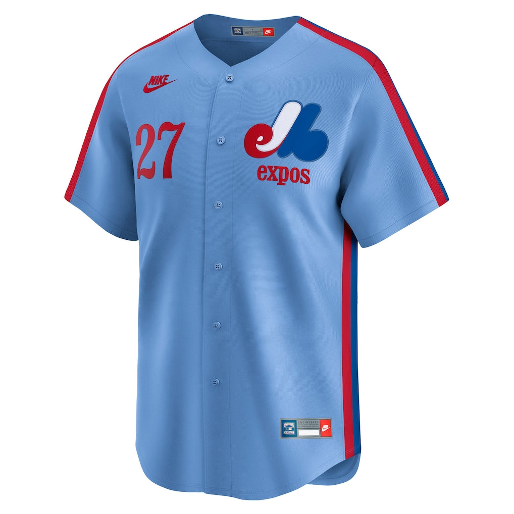Vladimir Guerrero Montreal Expos MLB Nike Men Columbia Blue Cooperstown Limited Pro-Stitched Jersey product image 2,