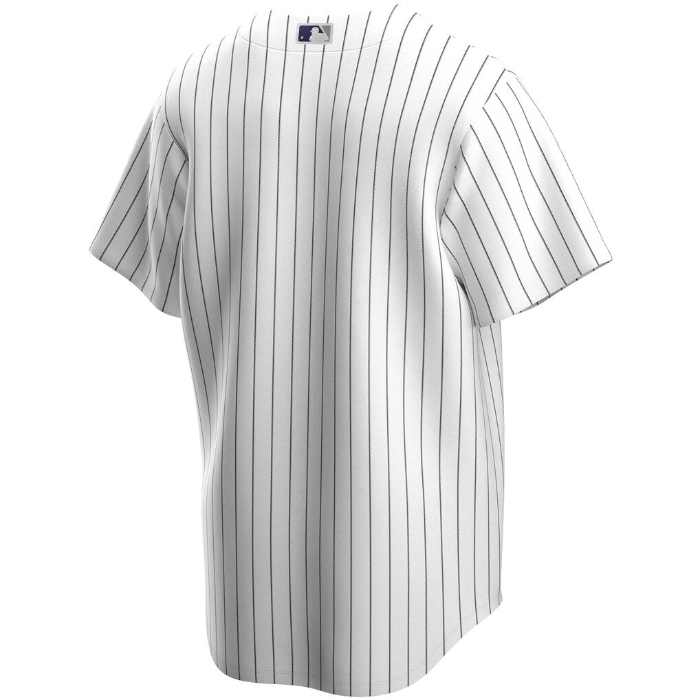 New York Yankees MLB Nike Men White Pinstripe Home Replica Jersey product image 2, provided for visual reference and product