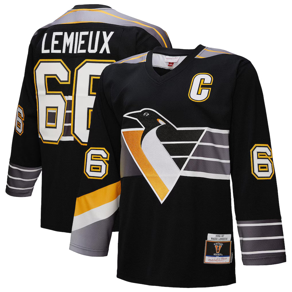 Mario Lemieux Pittsburgh Penguins NHL Mitchell & Ness Men Black 1996-97 Power Play Authentic Jersey product image 1,