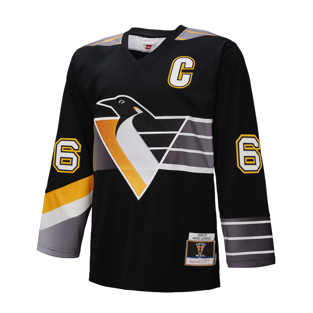 Mario Lemieux Pittsburgh Penguins NHL Mitchell & Ness Men Black 1996-97 Power Play Authentic Jersey product image 3,