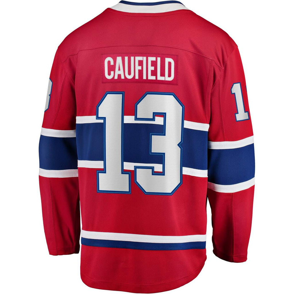 Cole Caufield Montreal Canadiens NHL Fanatics Branded Men Red 13 Breakaway Jersey product image 1, provided for visual