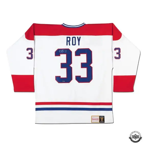 Patrick Roy Montreal Canadiens NHL Mitchell & Ness White Authentic Autographed Jersey Upper Deck Authenticated product image