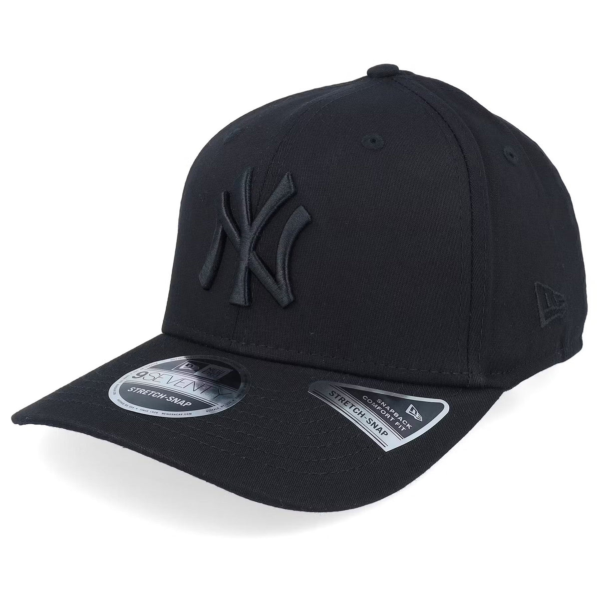 New York Yankees MLB New Era Men Black On Black 9Seventy Snapback Hat product image 1, provided for visual reference and