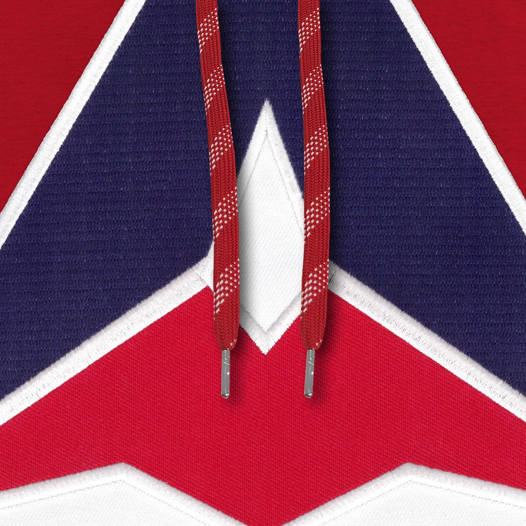 Montreal Alouettes CFL Bulletin Men Red Express Twill Retro Logo Hoodie product image 2, provided for visual reference and