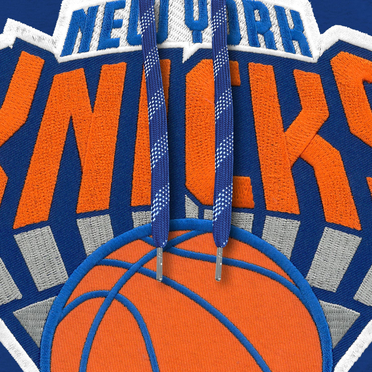 New York Knicks NBA Bulletin Men Royal Express Twill Logo Hoodie product image 3, provided for visual reference and product