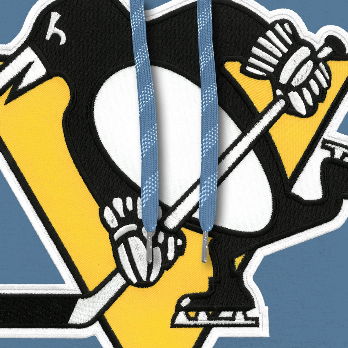 Pittsburgh Penguins NHL Bulletin Men Light Blue Express Twill Logo Hoodie product image 2, provided for visual reference and