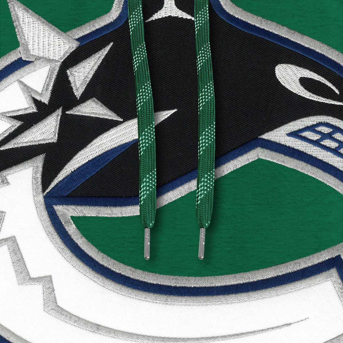 Vancouver Canucks NHL Bulletin Men Green Express Twill Logo Hoodie product image 2, provided for visual reference and