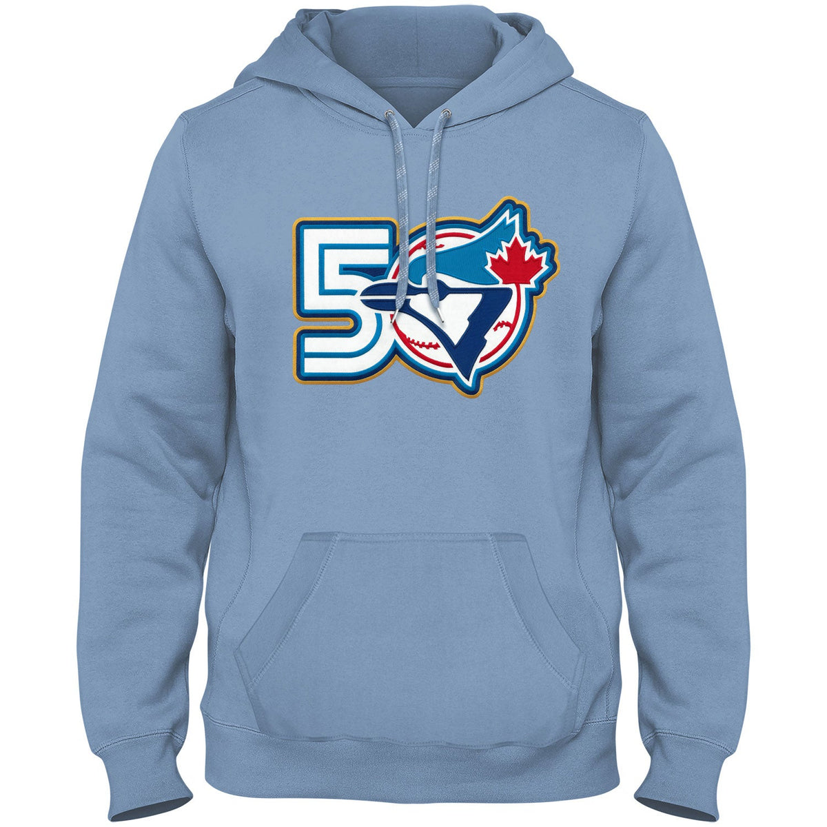 Toronto Blue Jays MLB Bulletin Men Light Blue Express Twill 50th Anniversary Logo Hoodie product image 1, provided for