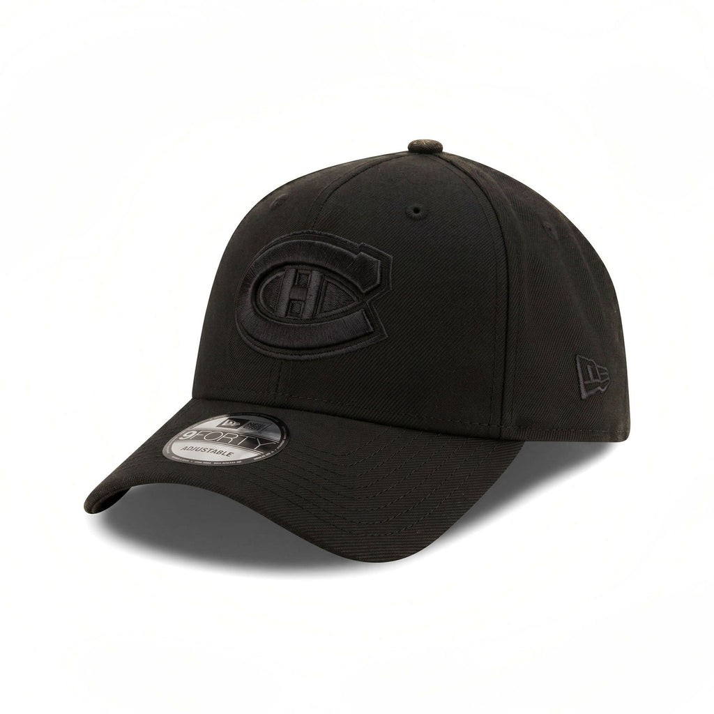 Montreal Canadiens NHL New Era Men Black On Black 9Forty A-Frame Snapback Hat product image 1, provided for visual reference