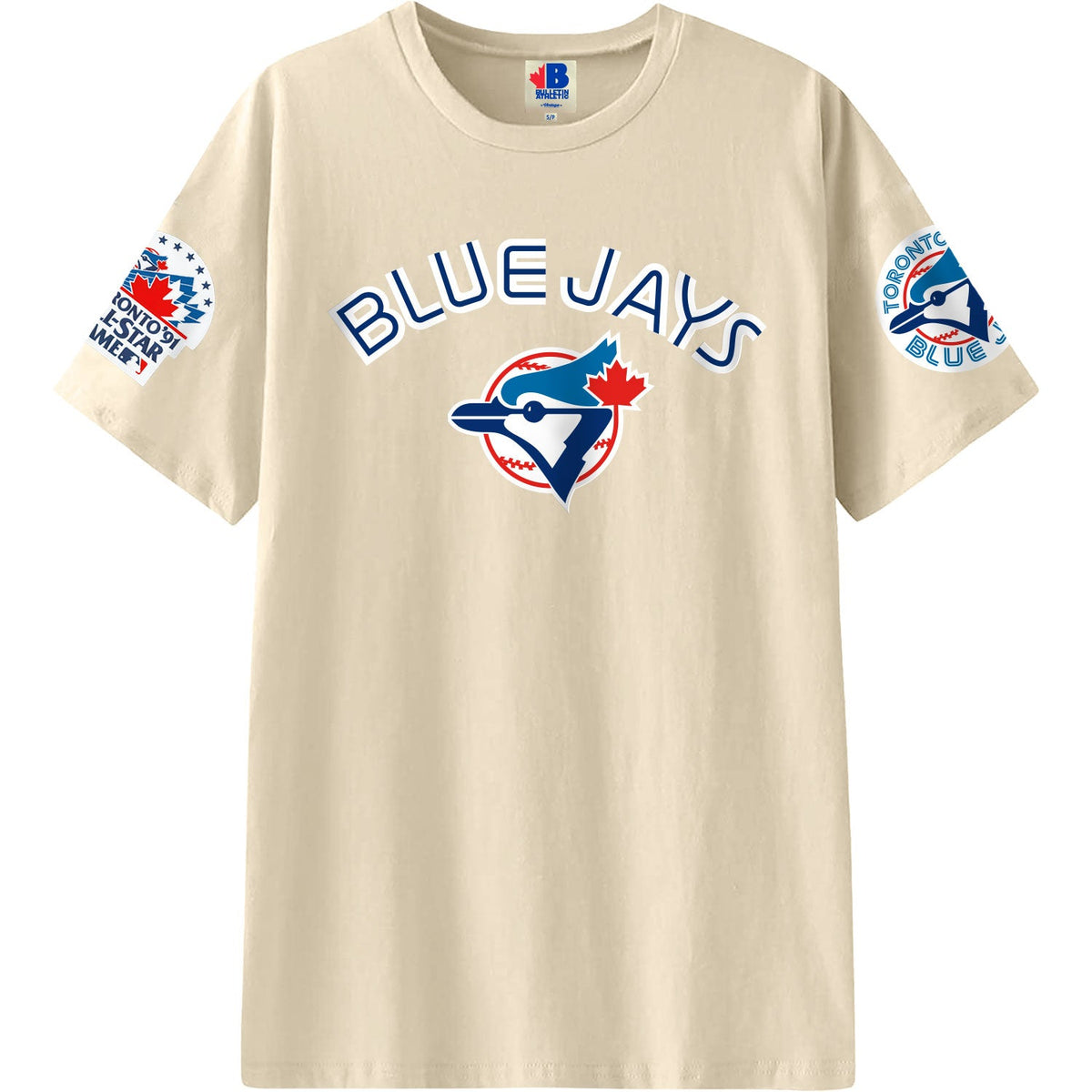 Toronto Blue Jays MLB Bulletin Men Natural Cooperstown Retro Roots Heavyweight Oversized T-Shirt product image 1, provided