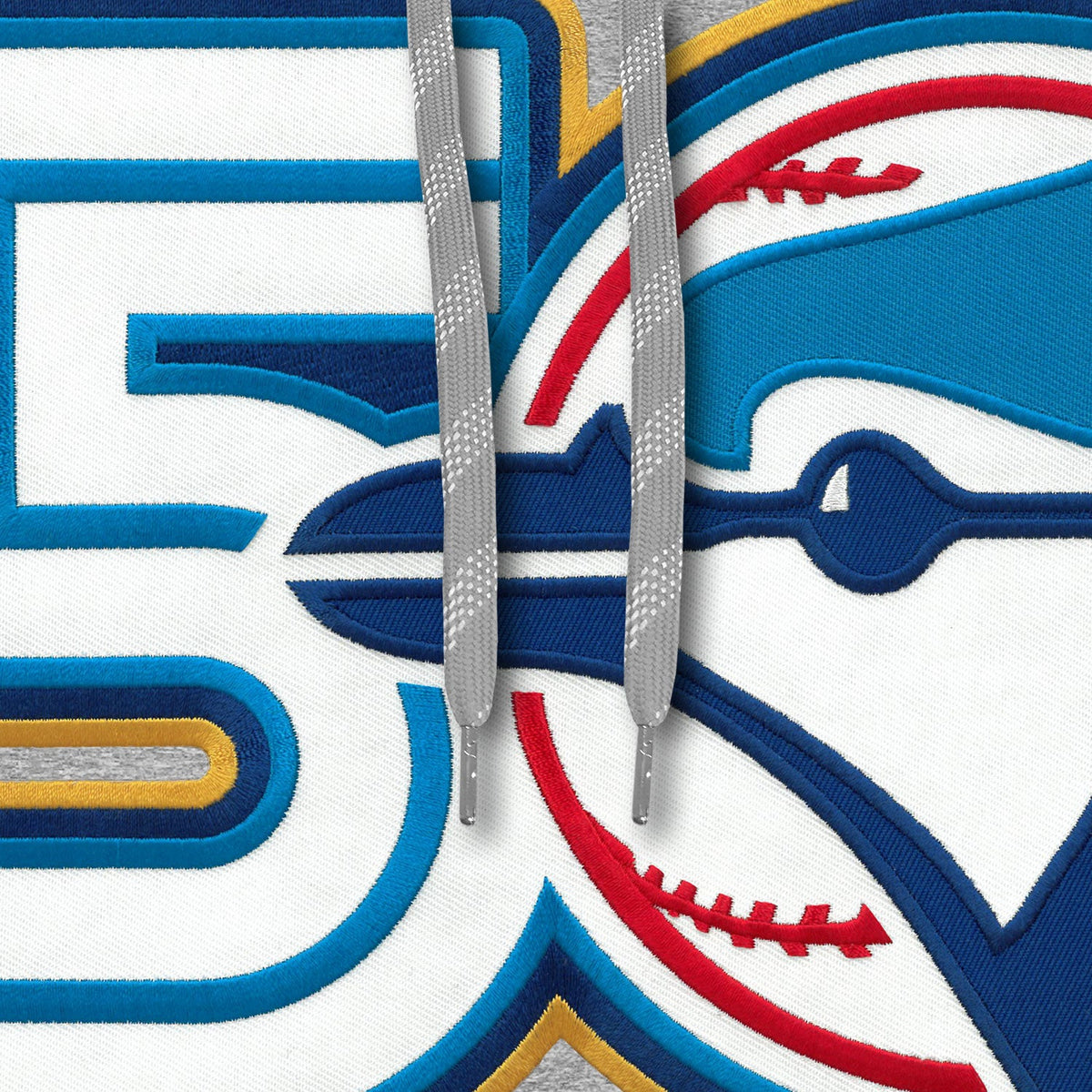 Toronto Blue Jays MLB Bulletin Men Athletic Grey Express Twill 50th Anniversary Logo Hoodie product image 2, provided for