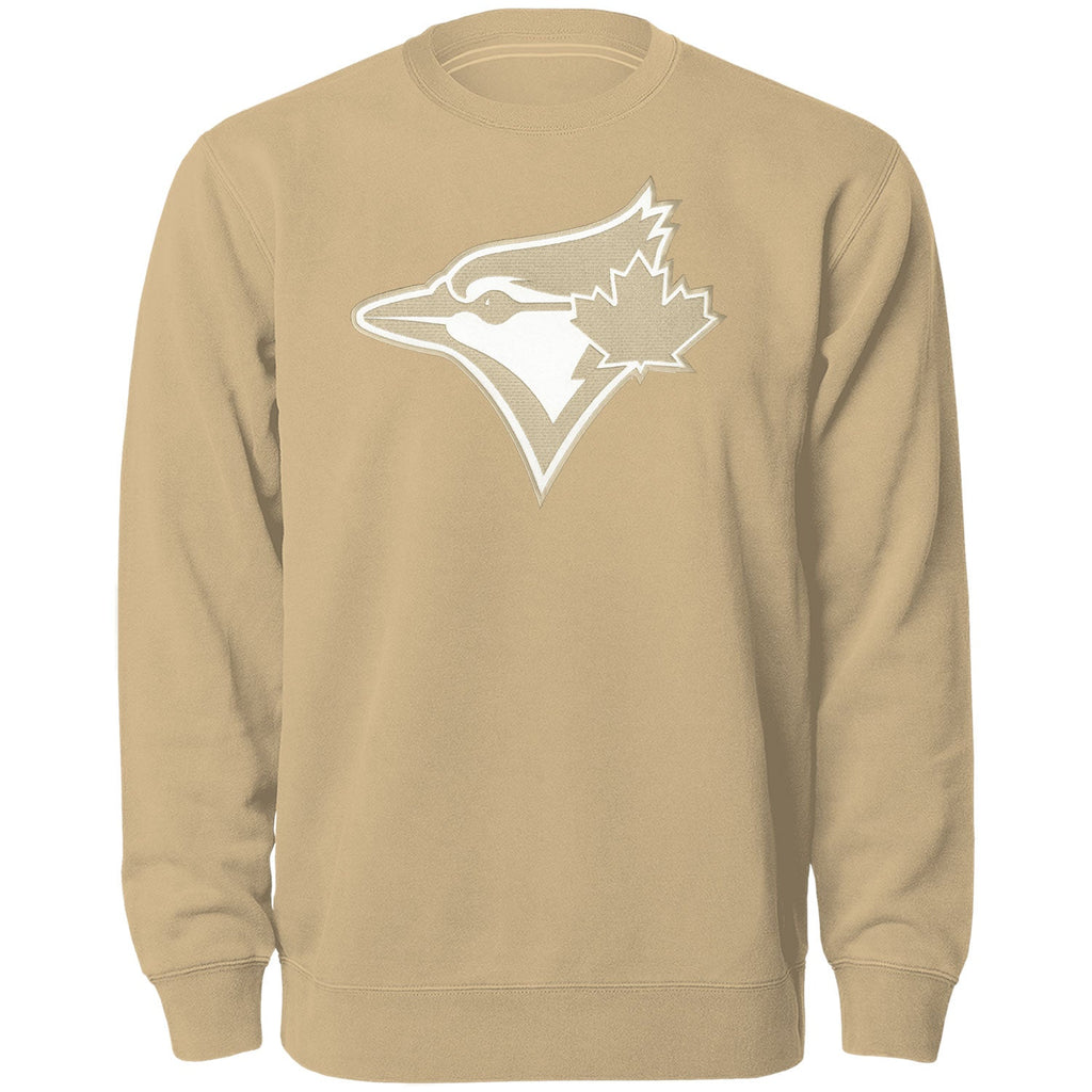Toronto Blue Jays MLB Bulletin Men Wheat Twill Tonal Logo Crew Sweater product image 1, provided for visual reference and