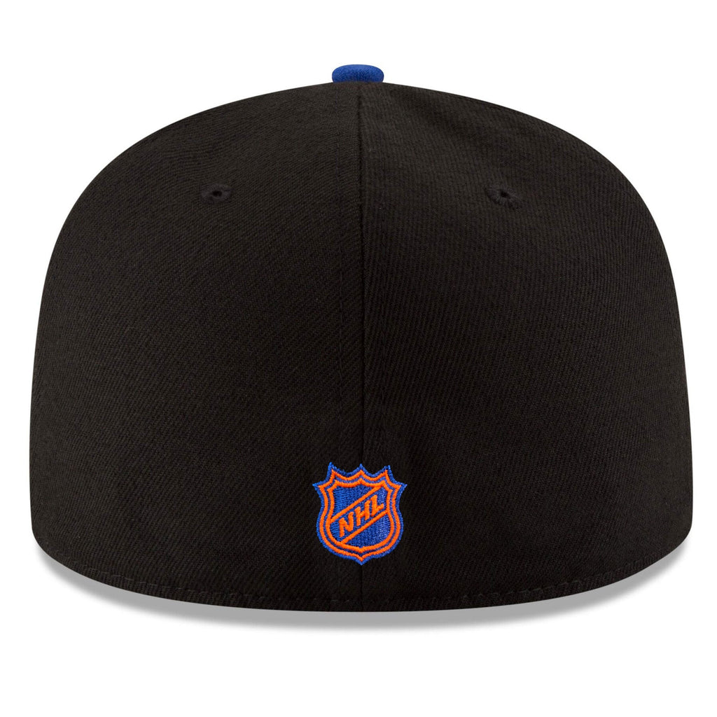 Edmonton Oilers NHL New Era Men Black Royal Two Tone 59Fifty Fitted Hat product image 2, provided for visual reference and