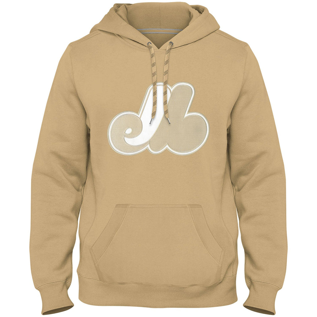 Montreal Expos MLB Bulletin Men Wheat Tonal Twill Logo Hoodie product image 1, provided for visual reference and product