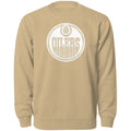 Edmonton Oilers NHL Bulletin Men Wheat Twill Tonal Logo Crew Sweater product image 1, provided for visual reference and