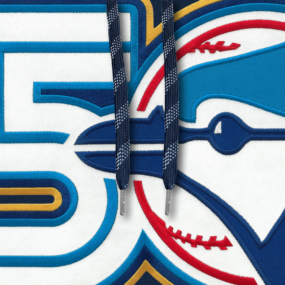Toronto Blue Jays MLB Bulletin Men Navy Express Twill 50th Anniversary Logo Hoodie product image 2, provided for visual