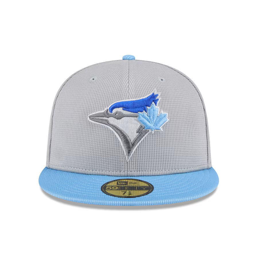 Toronto Blue Jays MLB New Era Men Grey/Light Blue 59Fifty 2025 Batting Practice Fitted Hat product image 3, provided for