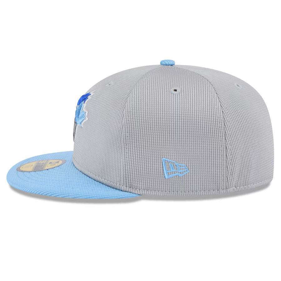 Toronto Blue Jays MLB New Era Men Grey/Light Blue 59Fifty 2025 Batting Practice Fitted Hat product image 5, provided for