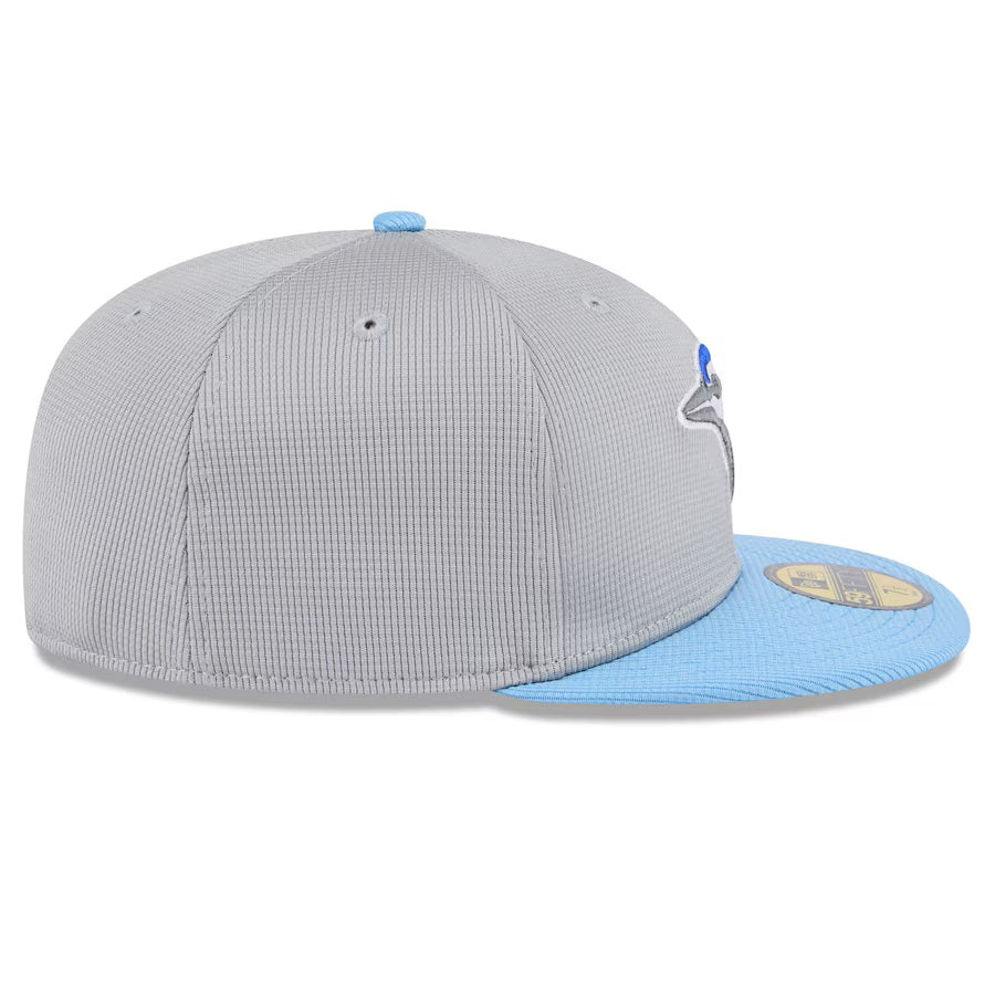 Toronto Blue Jays MLB New Era Men Grey/Light Blue 59Fifty 2025 Batting Practice Fitted Hat product image 6, provided for