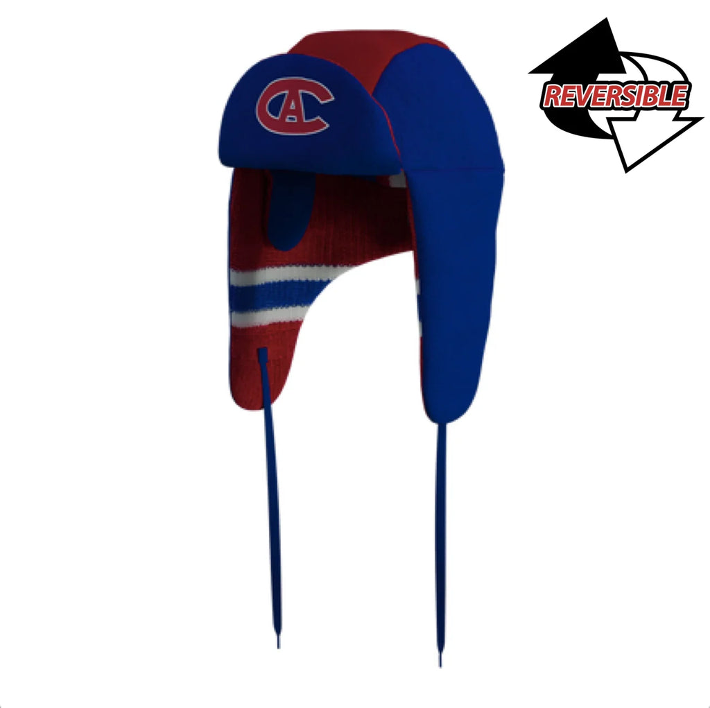 Montreal Canadiens NHL Hockey Sockey Men Red Reversible Trapper product image 5, provided for visual reference and product