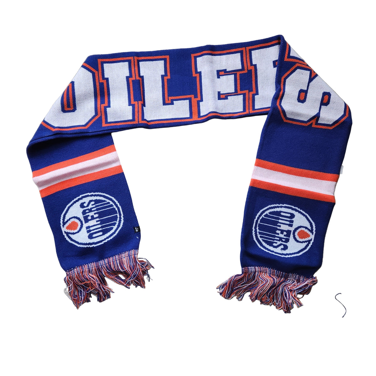 Edmonton Oilers NHL 47 Brand Men Royal Breakaway Knit Scarf product image 3, provided for visual reference and product
