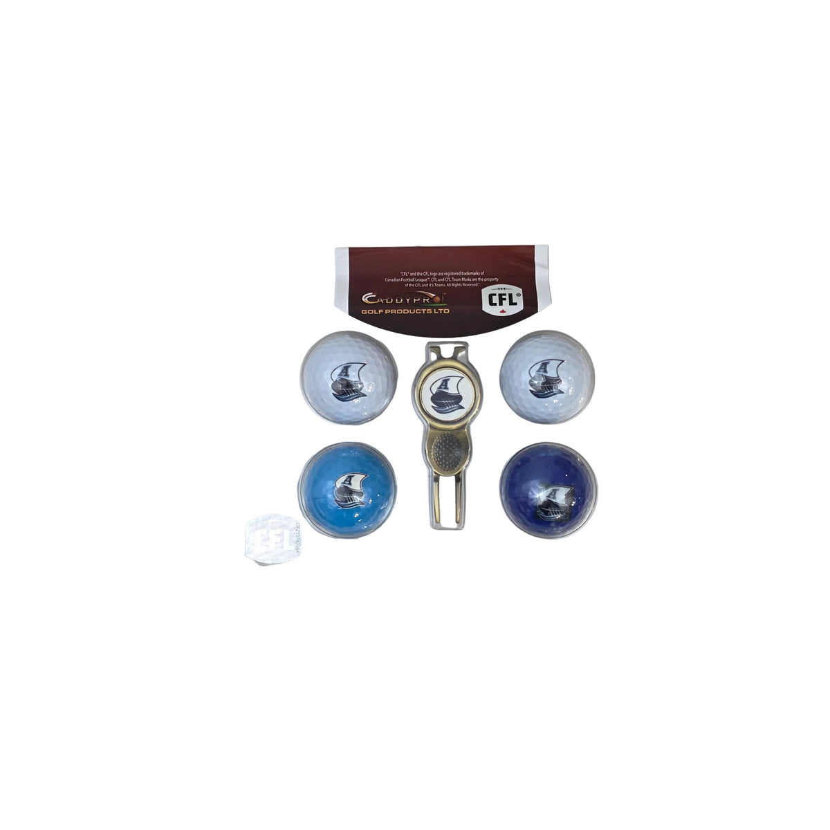 Toronto Argonauts CFL 4 Ball & Divot Tool Gift Set product image 1, provided for visual reference and product detail review