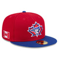Toronto Blue Jays MLB New Era Men Red Royal 59Fifty 2026 Canada Day Side Patch Fitted Hat product image 1, provided for