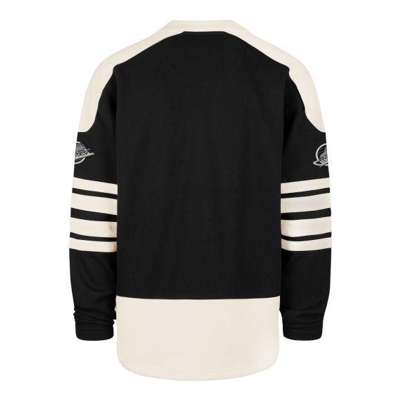 Vancouver Canucks NHL 47 Brand Men Black Golden Age Sweep Check Eternal Lacer Crew Sweater product image 2, provided for