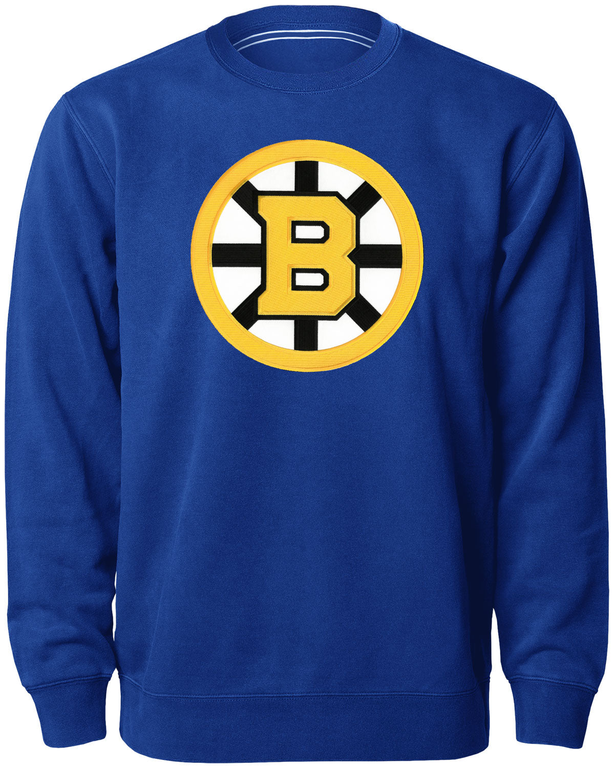 Boston Bruins NHL Bulletin Men Royal Twill Logo Express Crew Sweater product image 1, provided for visual reference and