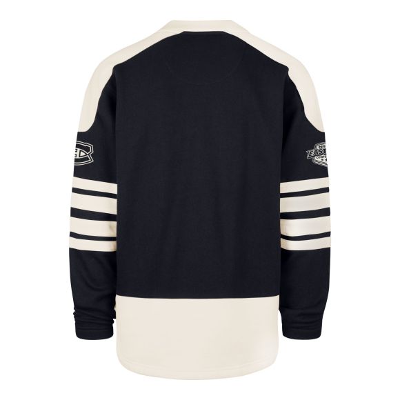 Montreal Canadiens NHL 47 Brand Men Navy Golden Age Sweep Check Eternal Lacer Crew Sweater product image 2, provided for