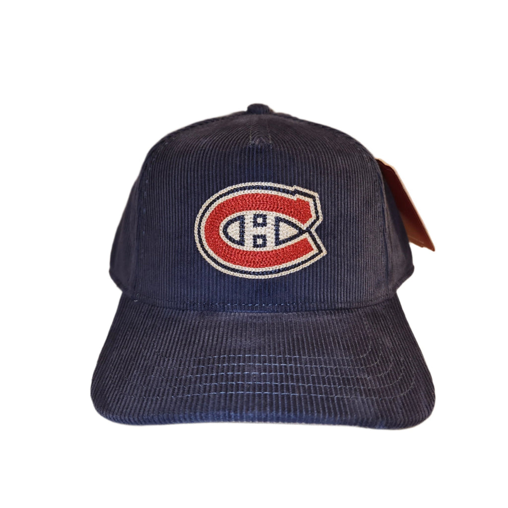 Montreal Canadiens NHL American Needle Men Navy Corduroy Valin Snapback product image 2, provided for visual reference and