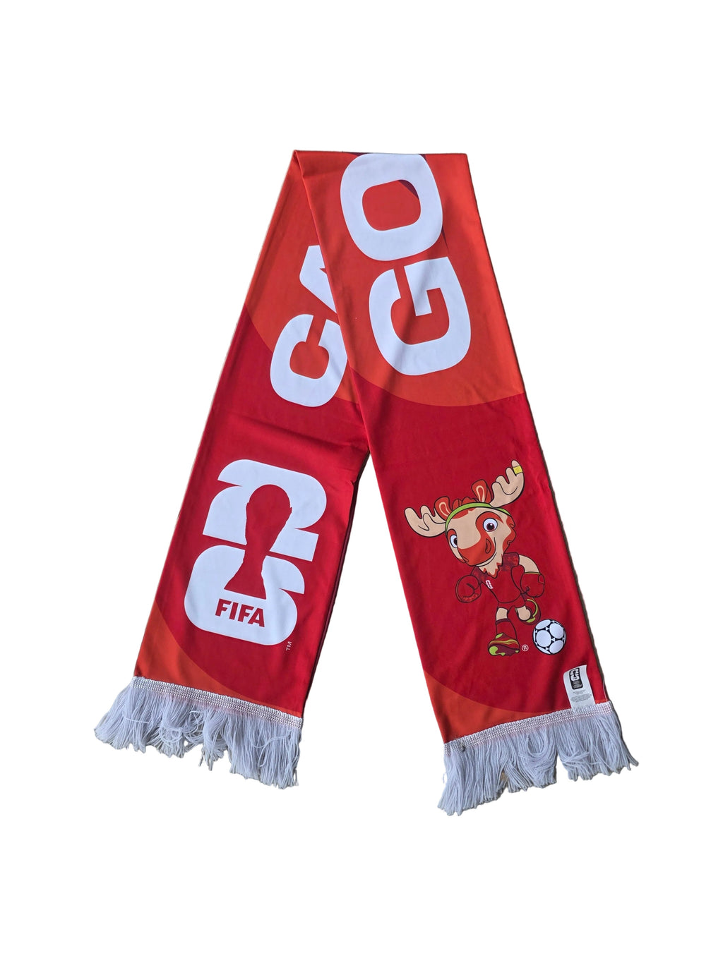 FiFA Licensed Red 2026 World Cup Canada Mascot Scarf product image 1, provided for visual reference and product detail review