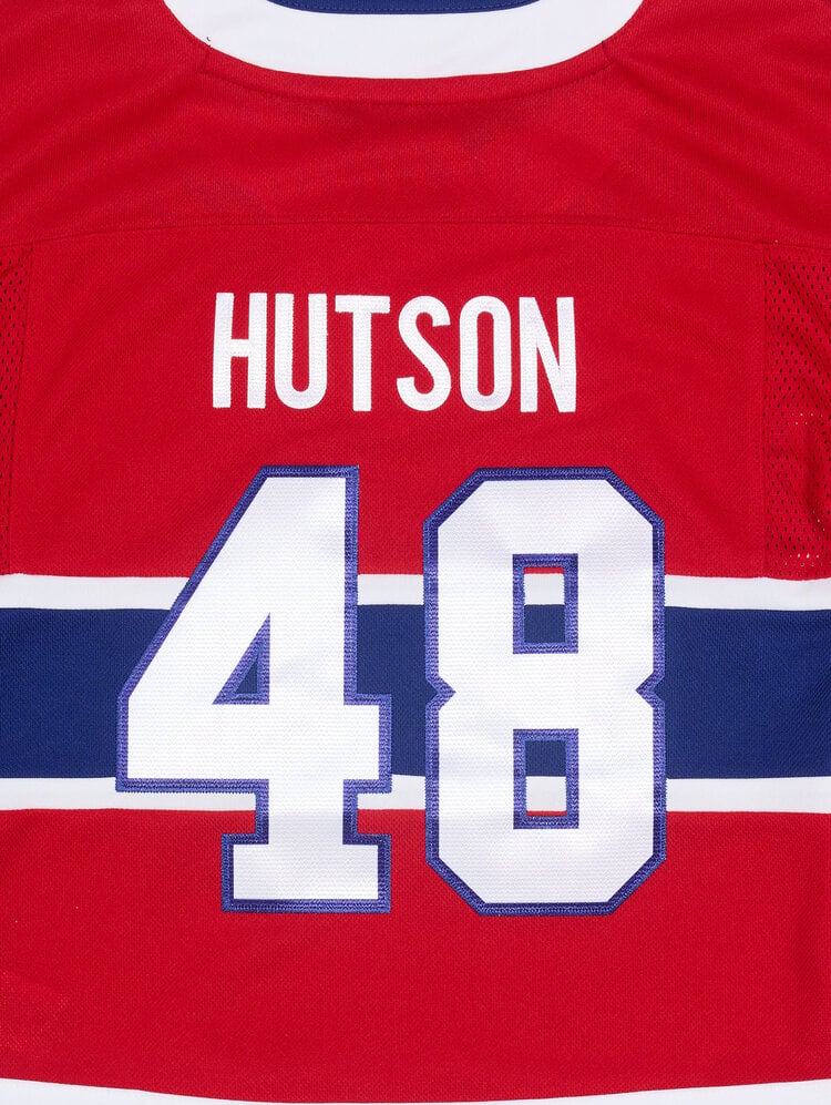 Lane Hutson Montreal Canadiens NHL Outerstuff Kids Red Premier Jersey product image 2, provided for visual reference and