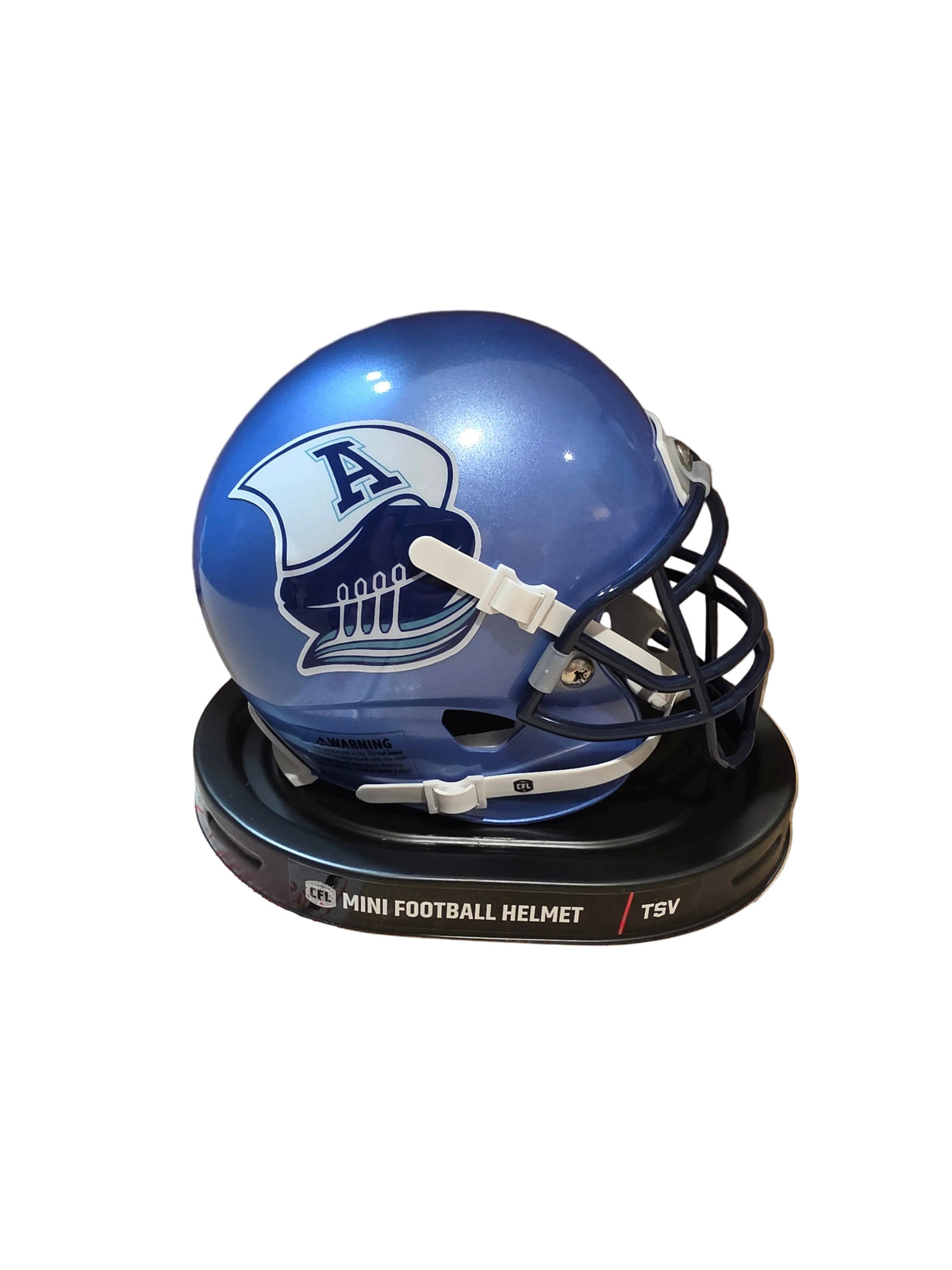 Toronto Argonauts CFL TSV Mini Replica Football Helmet 5" product image 2, provided for visual reference and product detail