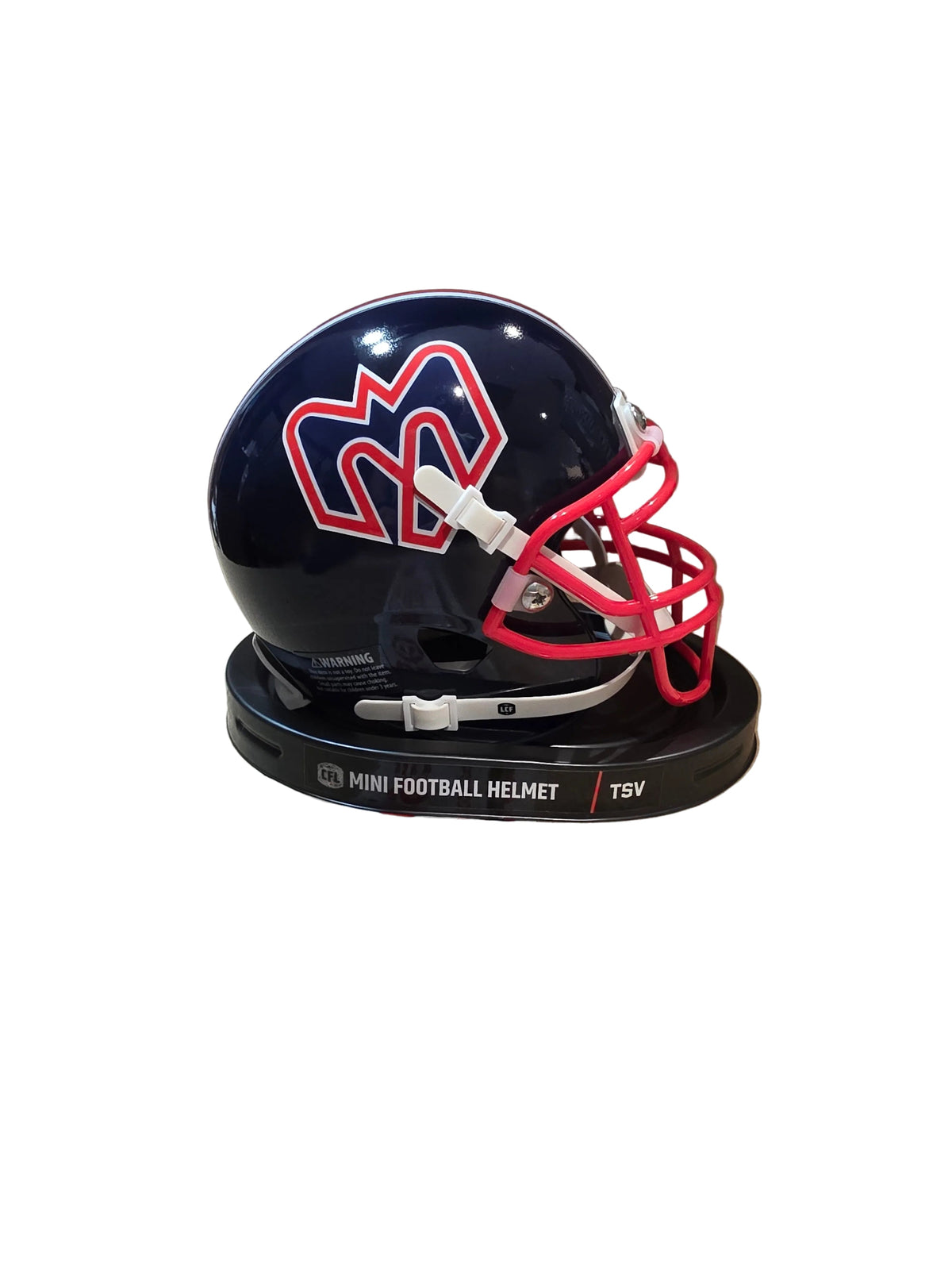 Montreal Alouettes CFL TSV Mini Replica Football Helmet 5" product image 3, provided for visual reference and product detail