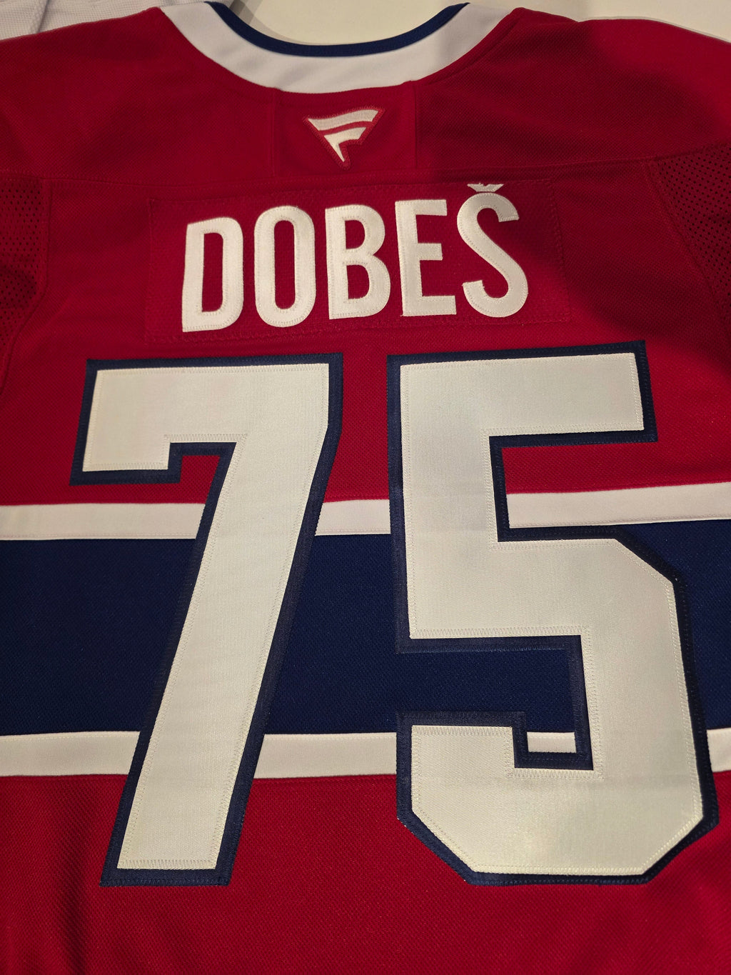 Jakub Dobes Montreal Canadiens NHL Fanatics Branded Men Red Pro-Stitched Premium Jersey product image 1, provided for visual
