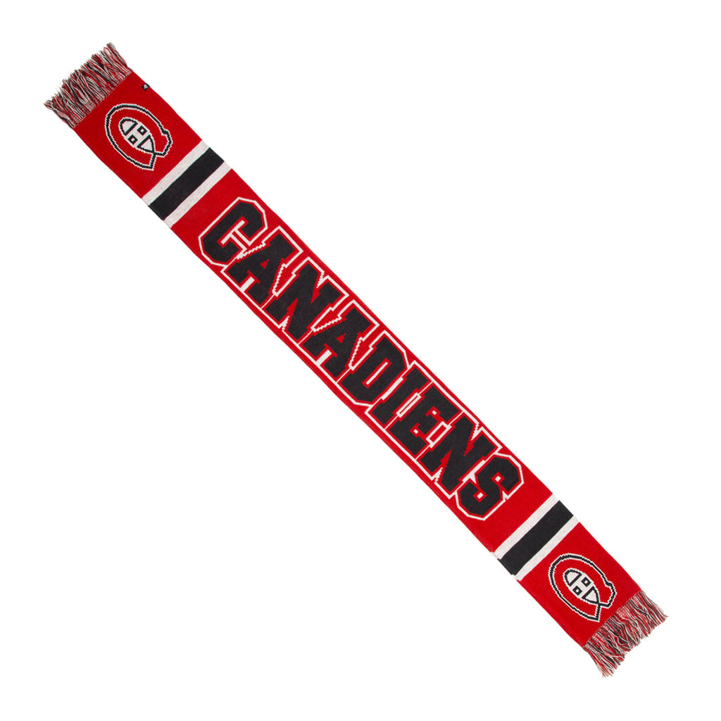 Montreal Canadiens NHL 47 Brand Men Red Breakaway Knit Scarf product image 2, provided for visual reference and product