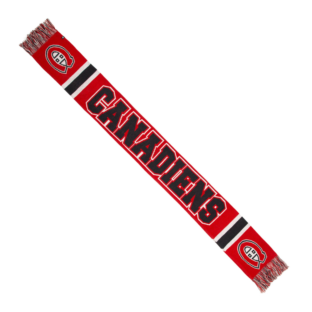 Montreal Canadiens NHL 47 Brand Men Red Breakaway Knit Scarf product image 2, provided for visual reference and product