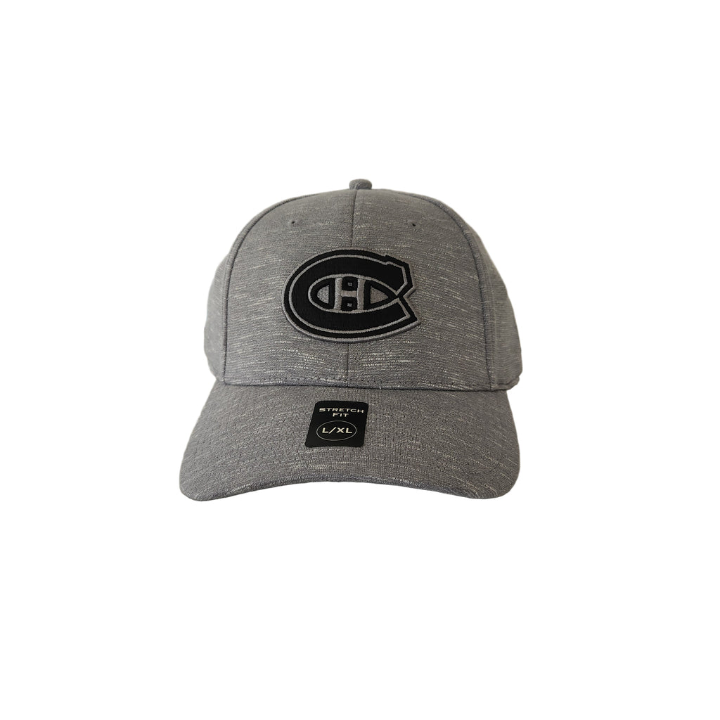 Montreal Canadiens NHL American Needle Men Grey Slub Heathered Stretch Fit Hat product image 2, provided for visual
