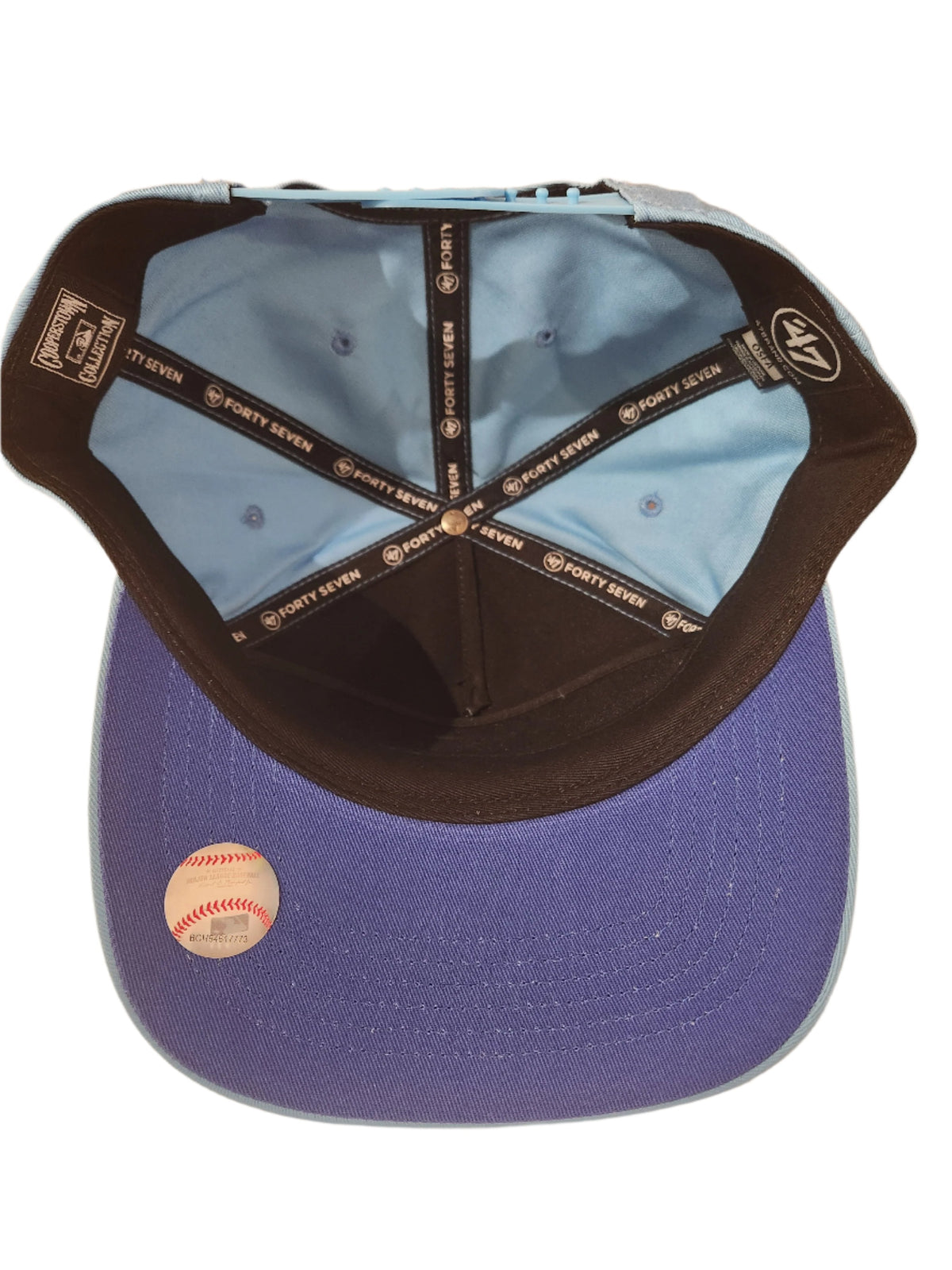 Montreal Expos MLB 47 Brand Men Light Blue Hitch Snapback Hat product image 3, provided for visual reference and product
