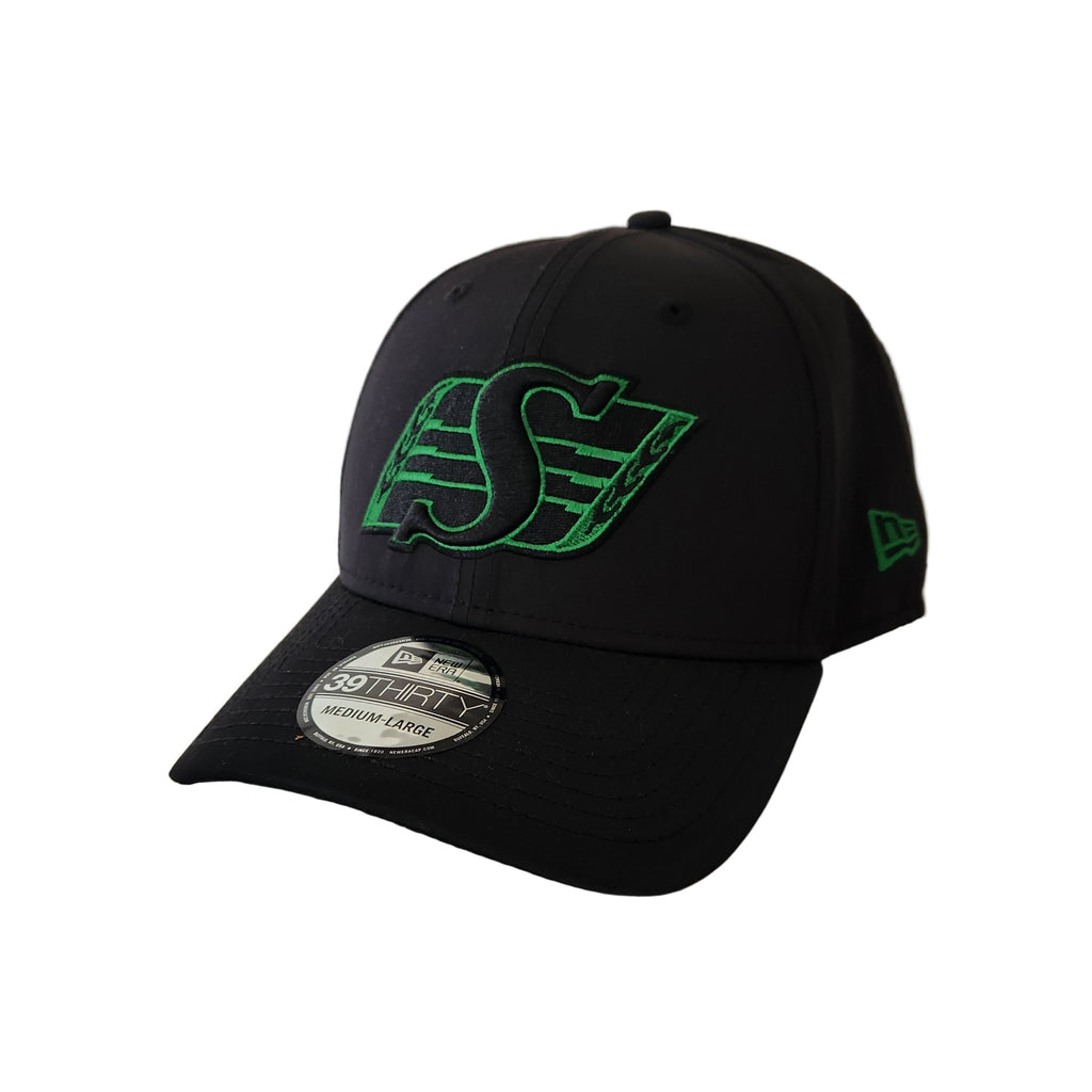 Saskatchewan Roughriders CFL New Era Men Night 39Thirty Team Classic Stretch Fit Hat product image 1, provided for visual