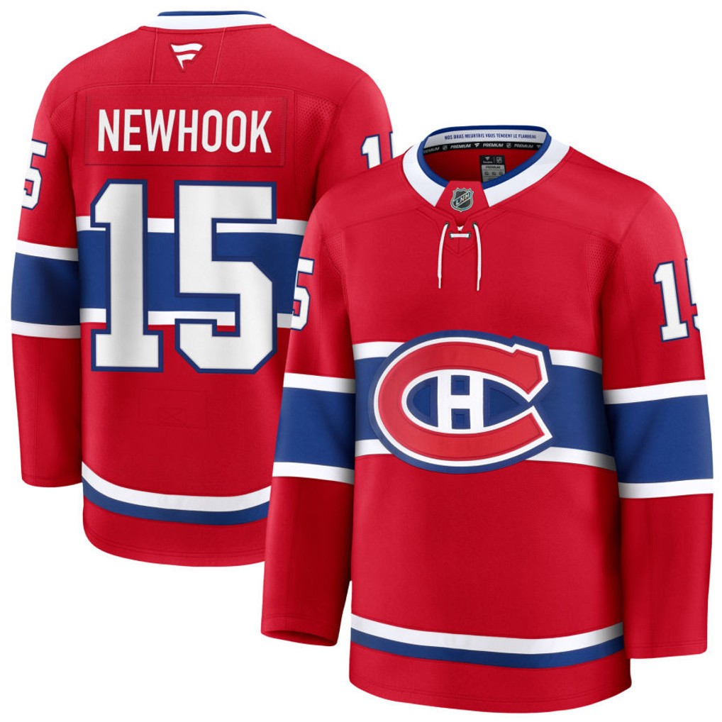 Alex Newhook Montreal Canadiens NHL Fanatics Branded Men Red Pro-Stitched Premium Jersey product image 1, provided for