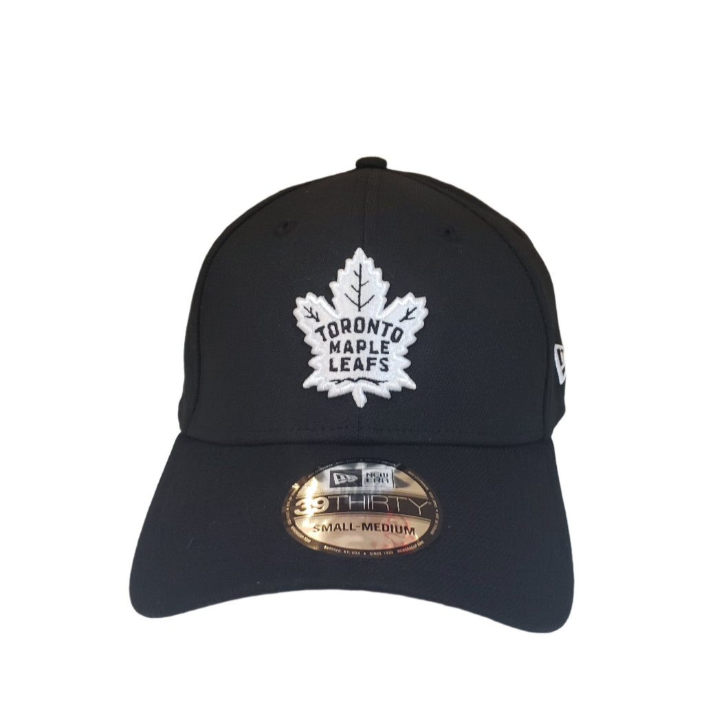Toronto Maple Leafs NHL New Era Men Black White 39Thirty Team Classic Stretch Fit Hat product image 4, provided for visual