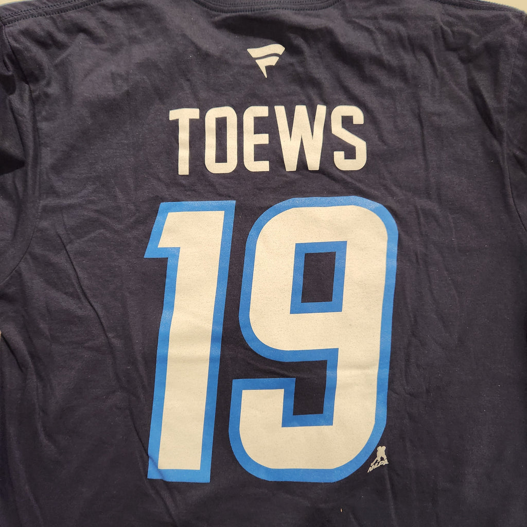 Jonathan Toews Winnipeg Jets NHL Fanatics Branded Men Navy Authentic T-Shirt product image 4, provided for visual reference